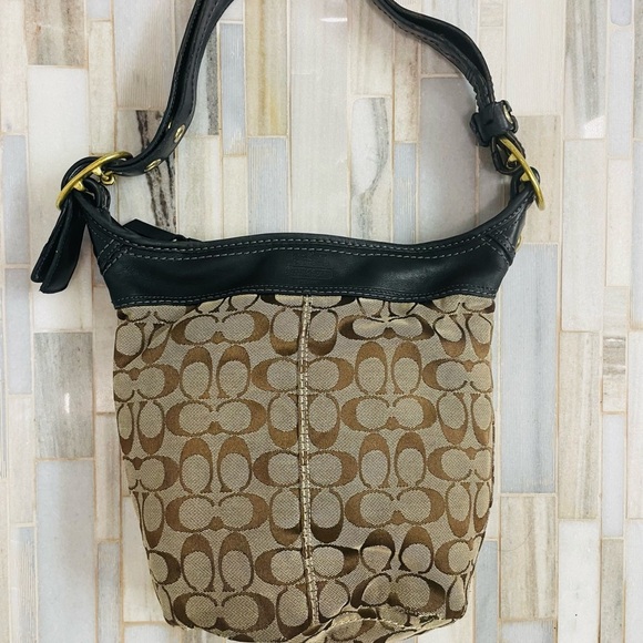 Coach duffle bleeker hobo Signature logo canvas Bag crossbody 11437 - Picture 4 of 16